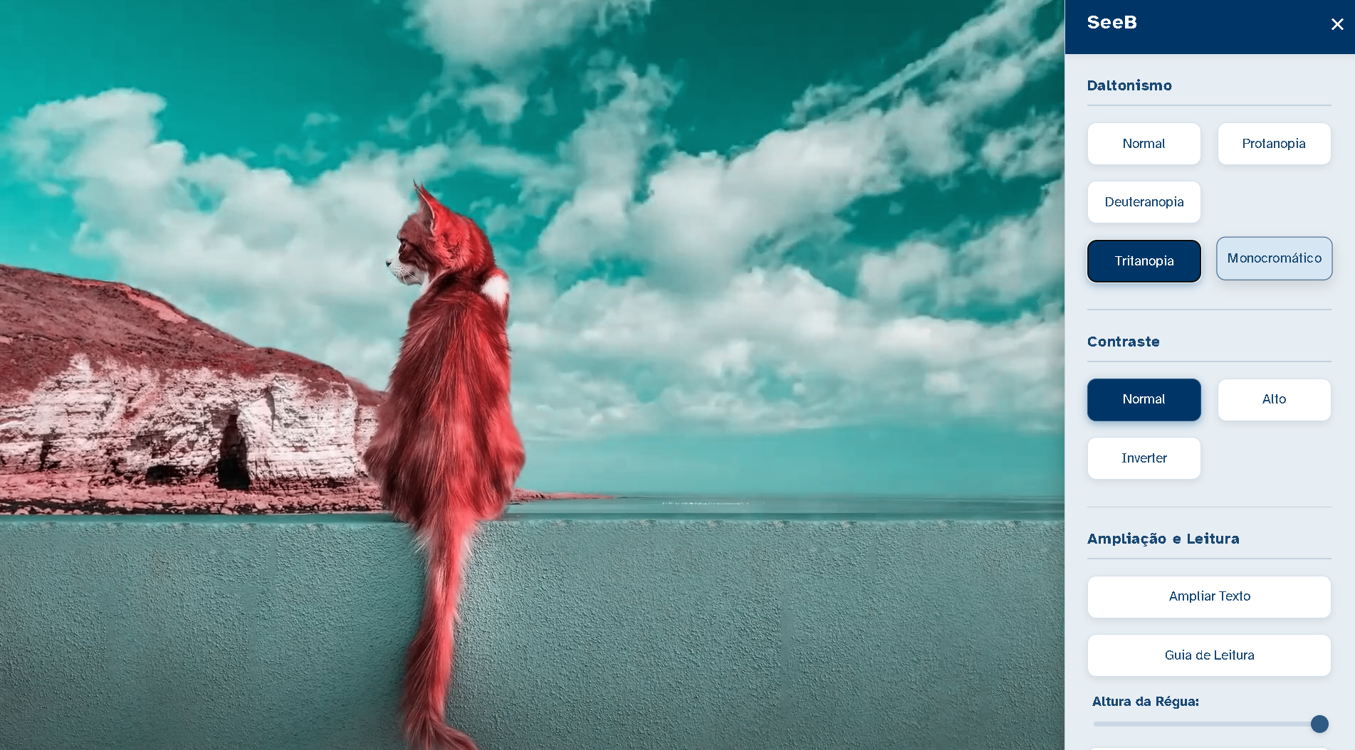 Demonstração daltonismo vermelho-verde aplicado pelo SeeB