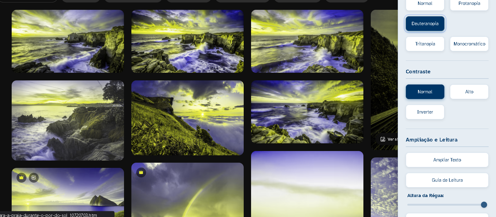 Imagem demonstrando o painel de controle do SeeB